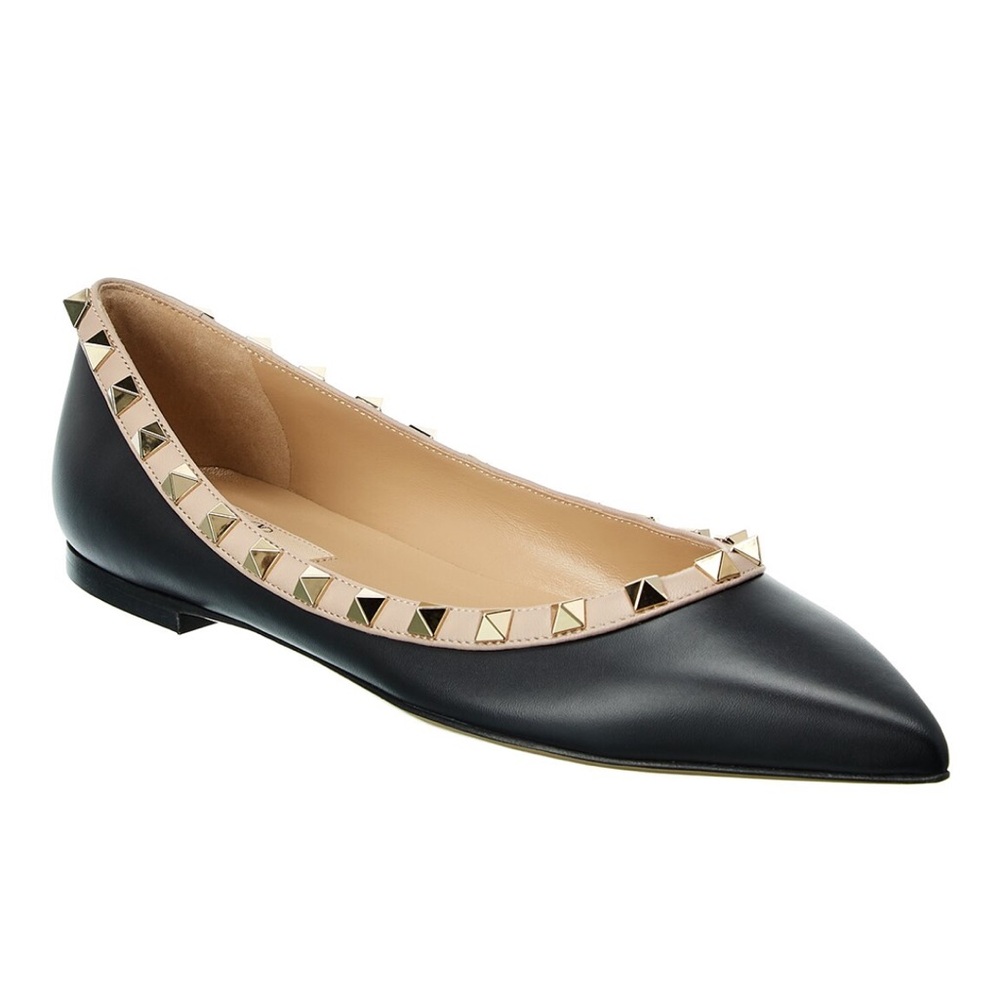 Valentino Black Rockstud Flats